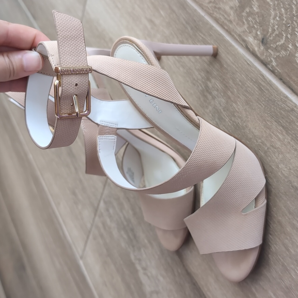 Gianni Bini Nude Ankle Strap 4" Heels, Women's 9